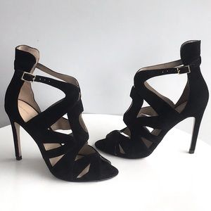 Zara cutout suede black stiletto heels